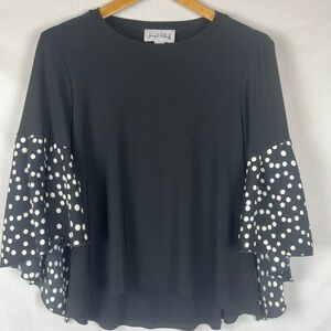 Joseph Ribkoff Black and White Ruffled Blouse